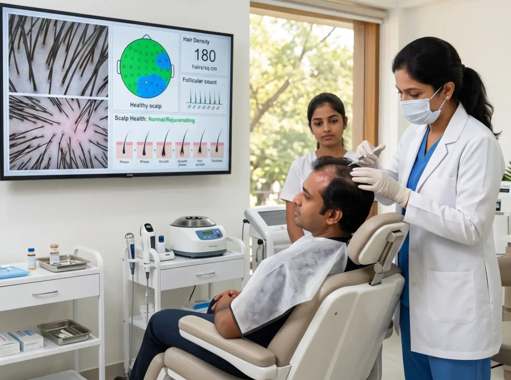 Digital scalp analysis for hair fall diagnosis and personalized hair treatment planning in Chennai