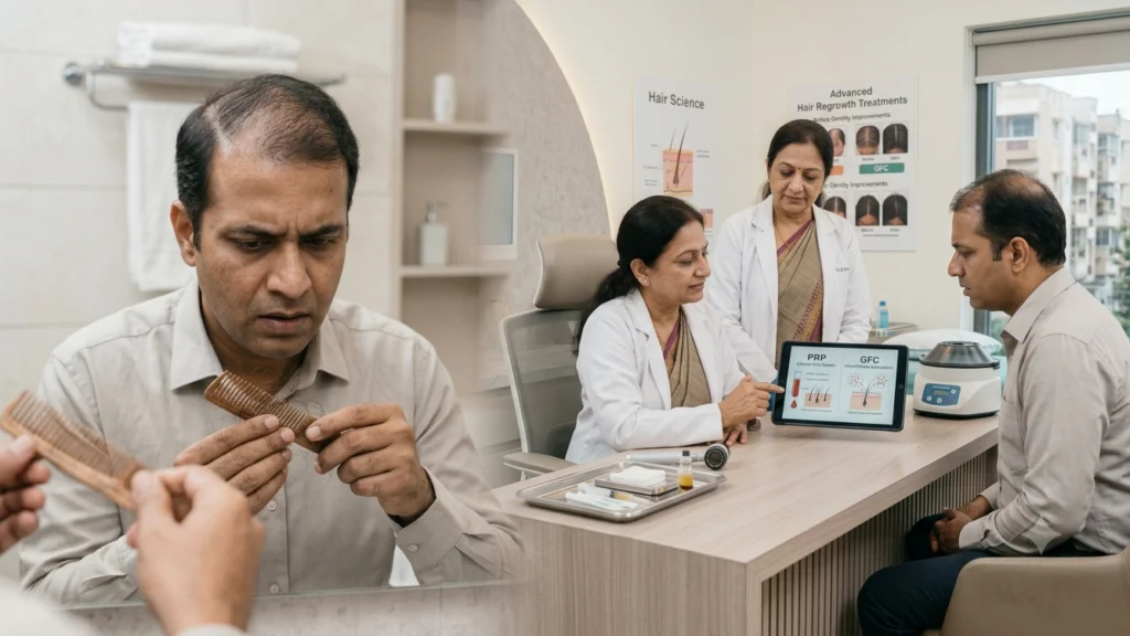 Severe hair fall treatment in Chennai for thinning hair and scalp concerns