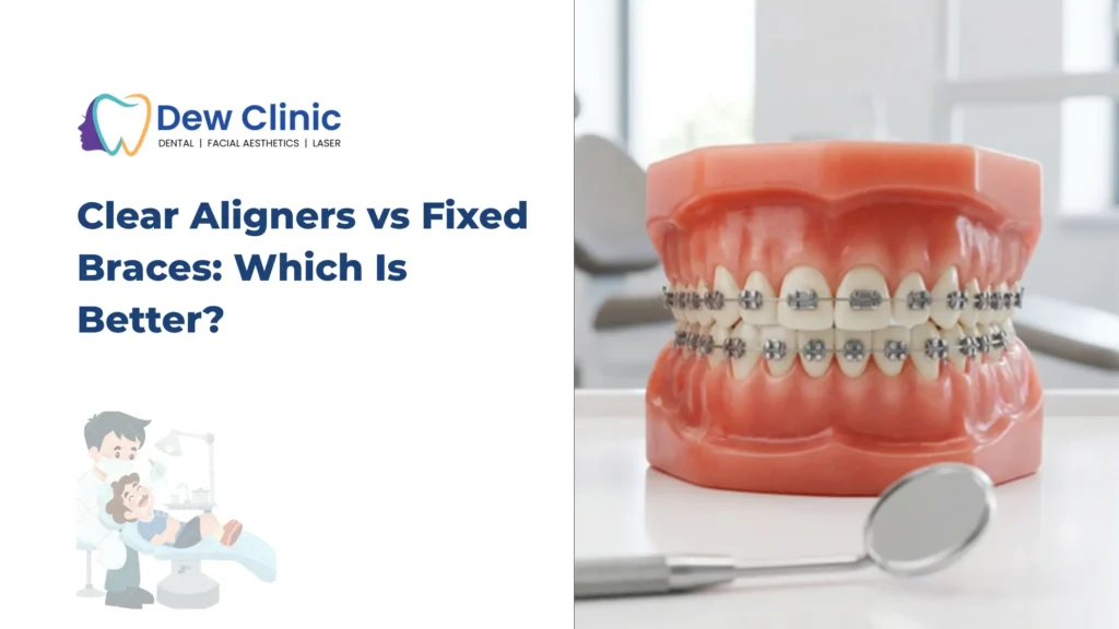 Clear aligners treatment for smile correction at Dew Clinic Valasaravakkam